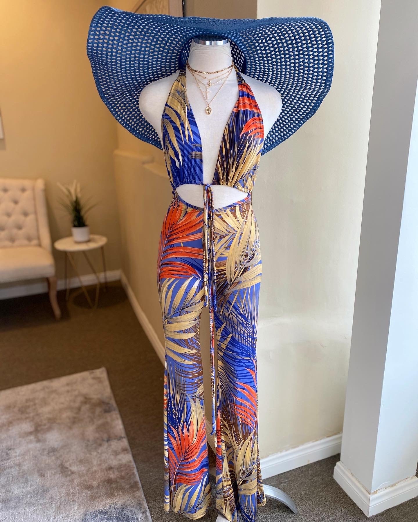 Halter Bikini Bell Bottom Jumpsuit FINAL SALE