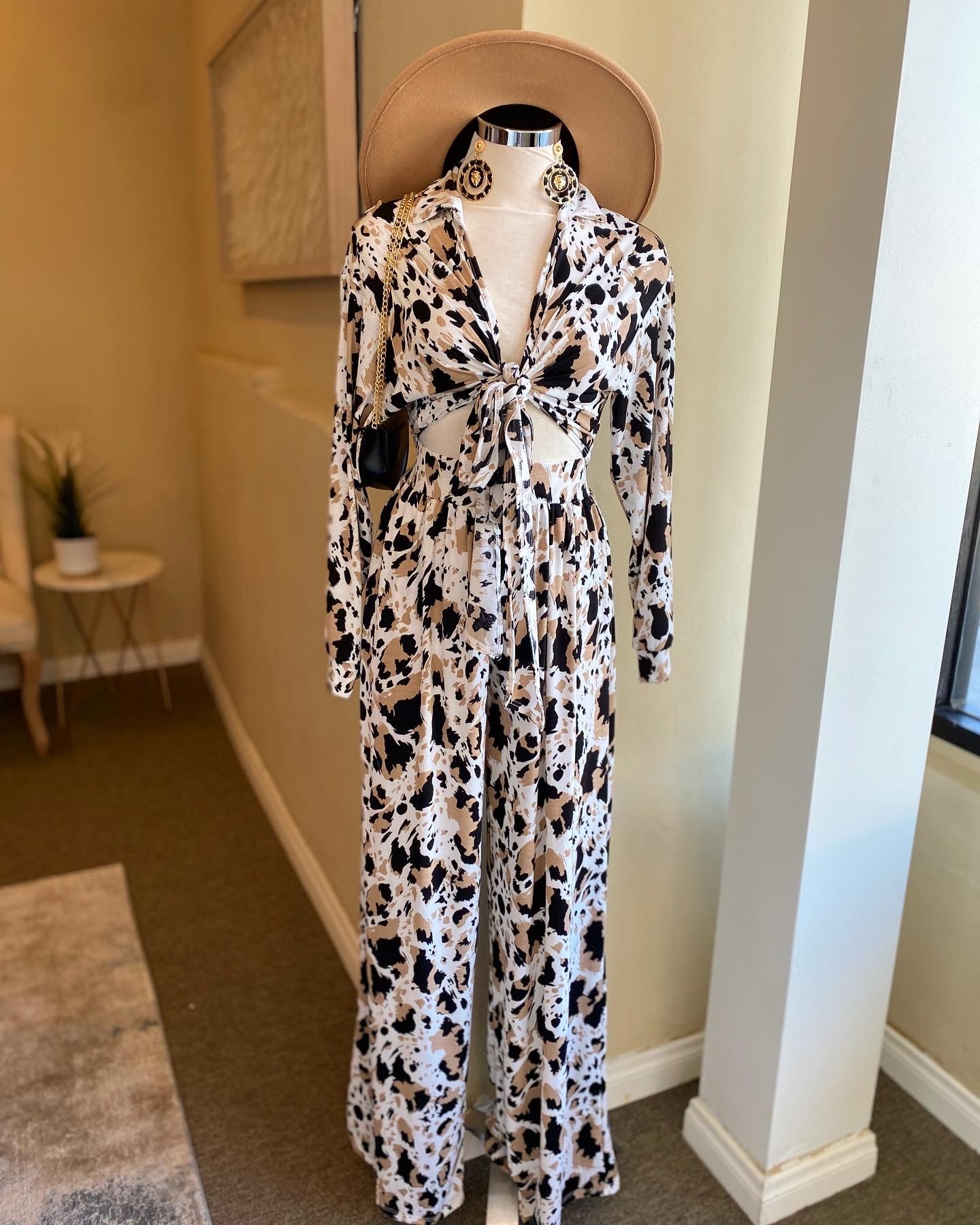 Front Tye Printed Wide Leg Set
