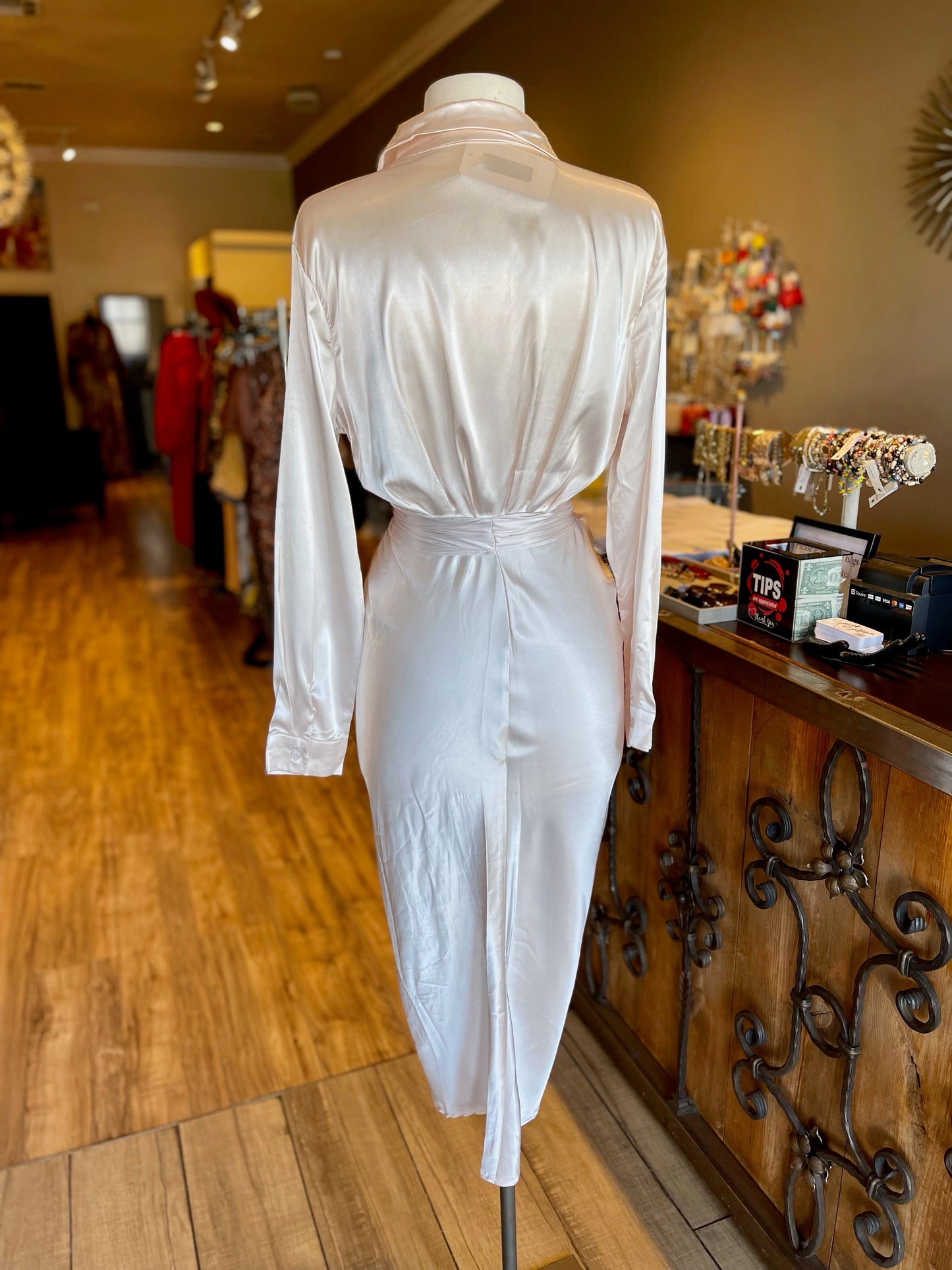 Shirt Tye Ruched Dress
