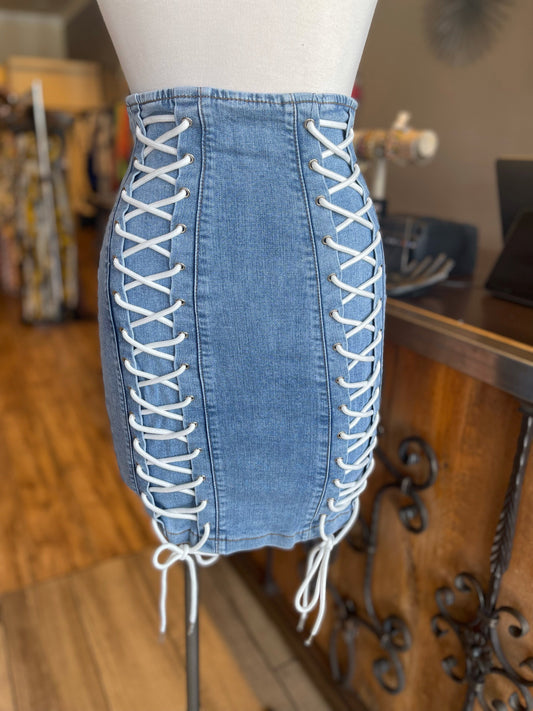 Denim Lace Skirt FINAL SALE
