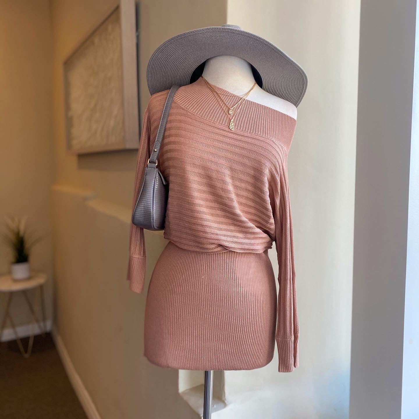 O/S Ribbed Sweater Dress