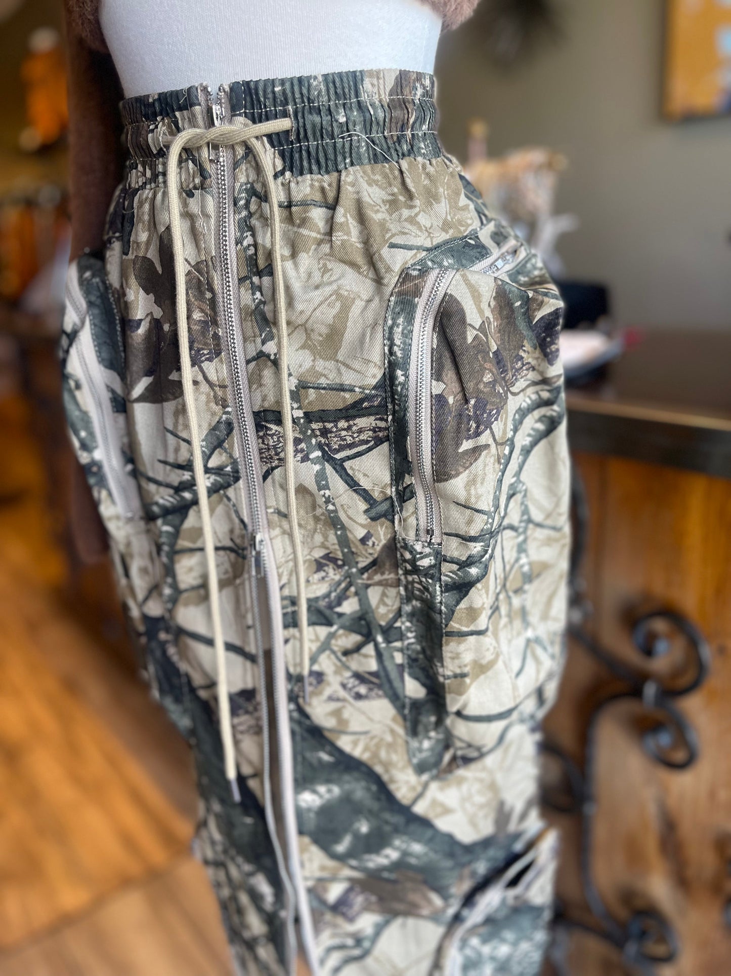 Printed Cargo Skirt W/ Pockets