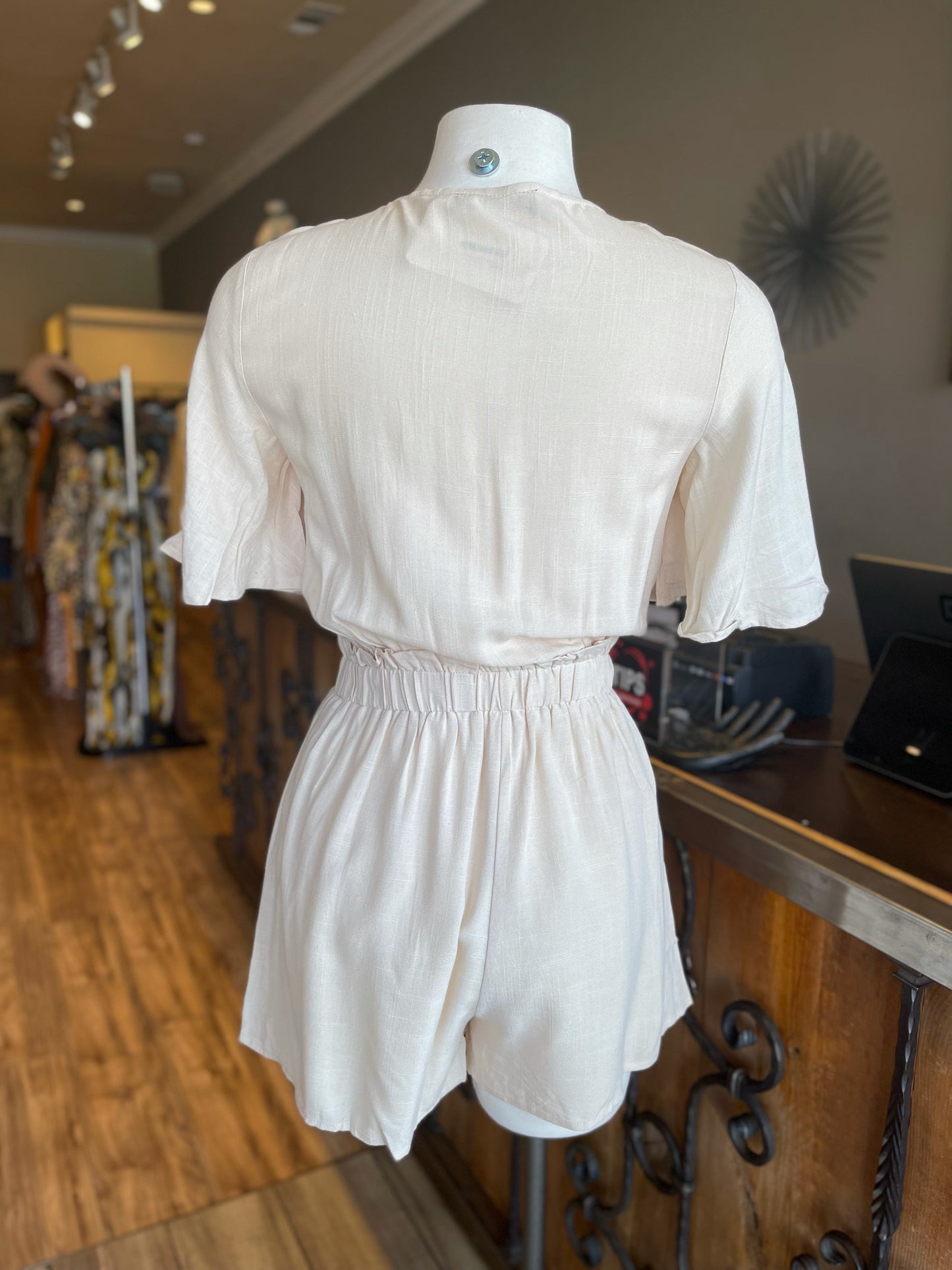 Front Tye Short Sleeve Romper FINAL SALE