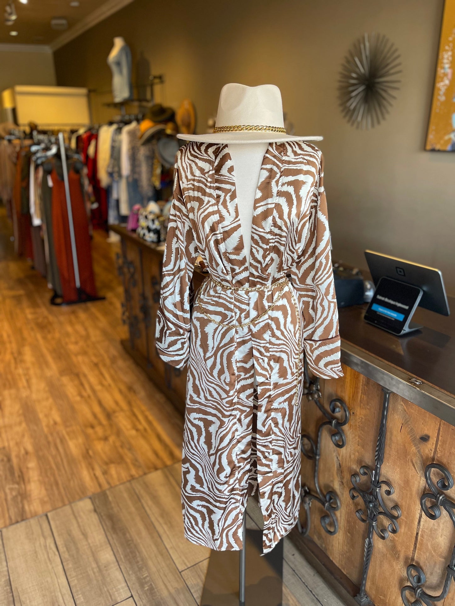 Zebra Print Maxi Cardigan