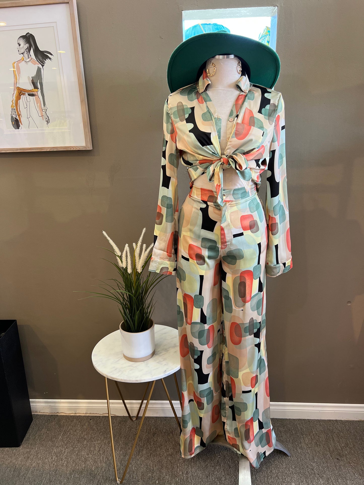 Wide Leg Pants Set