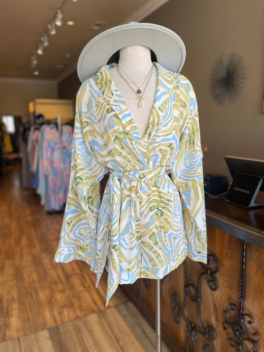 Cancun Tie Full Sleeve Romper