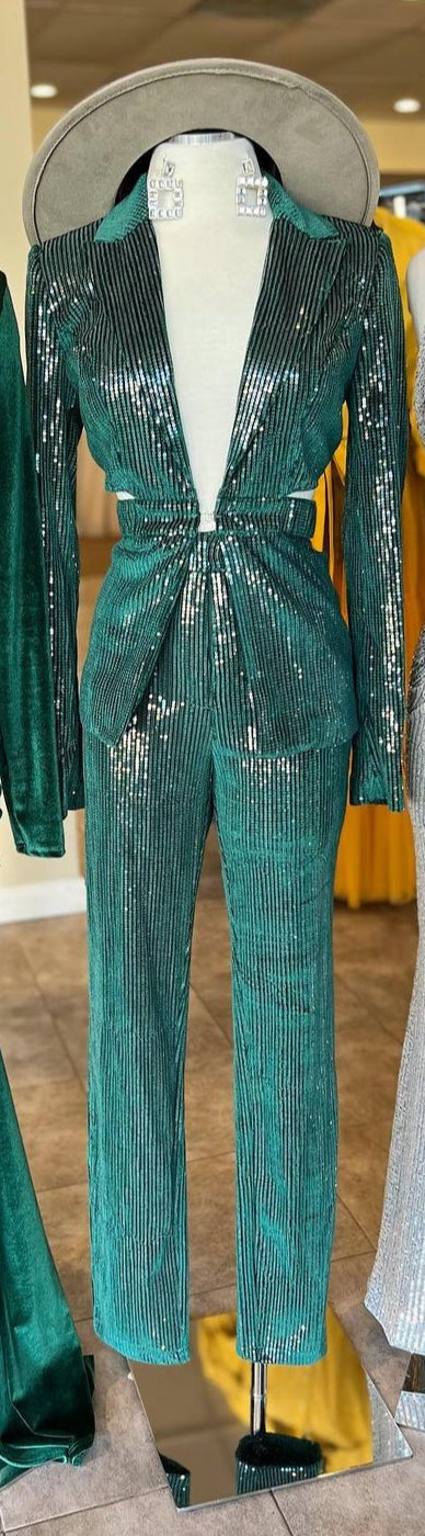 Sparkle Cutout Blazer Set