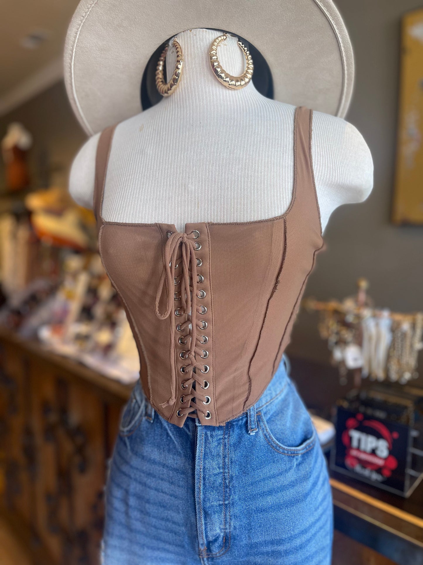 Mesh Corset Top