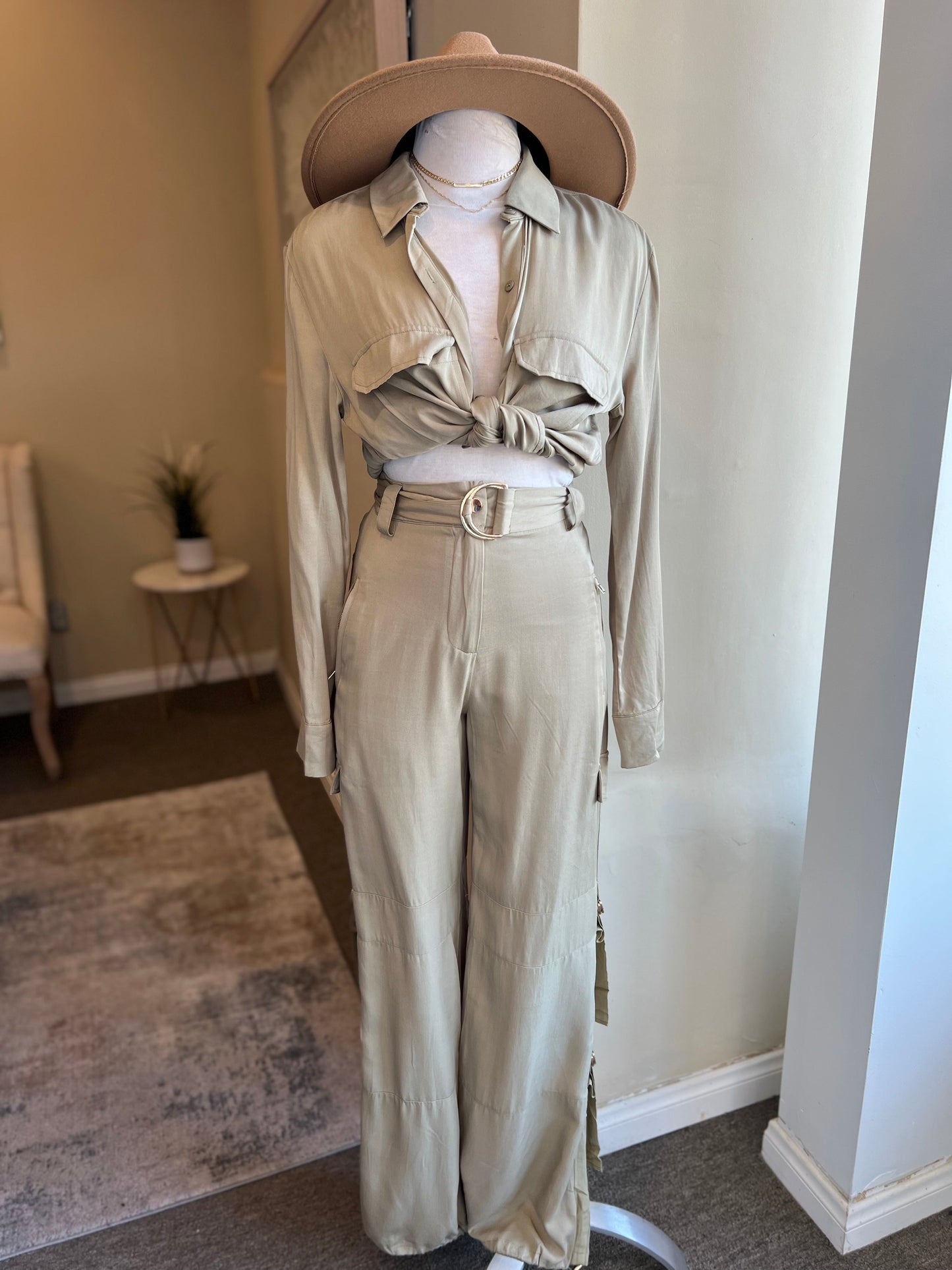 Buckle Up Cargo Pants Set