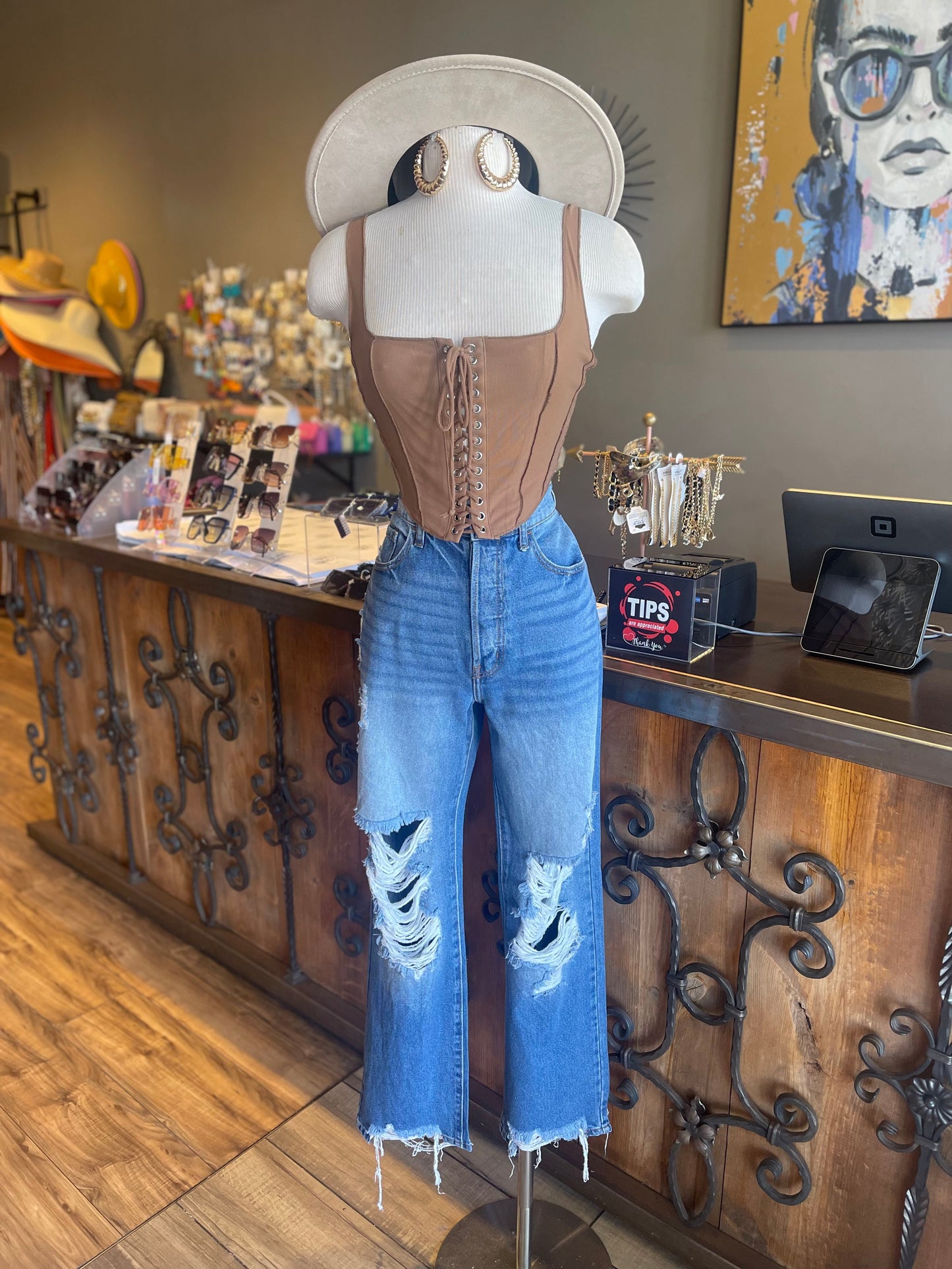 Mesh Corset Top