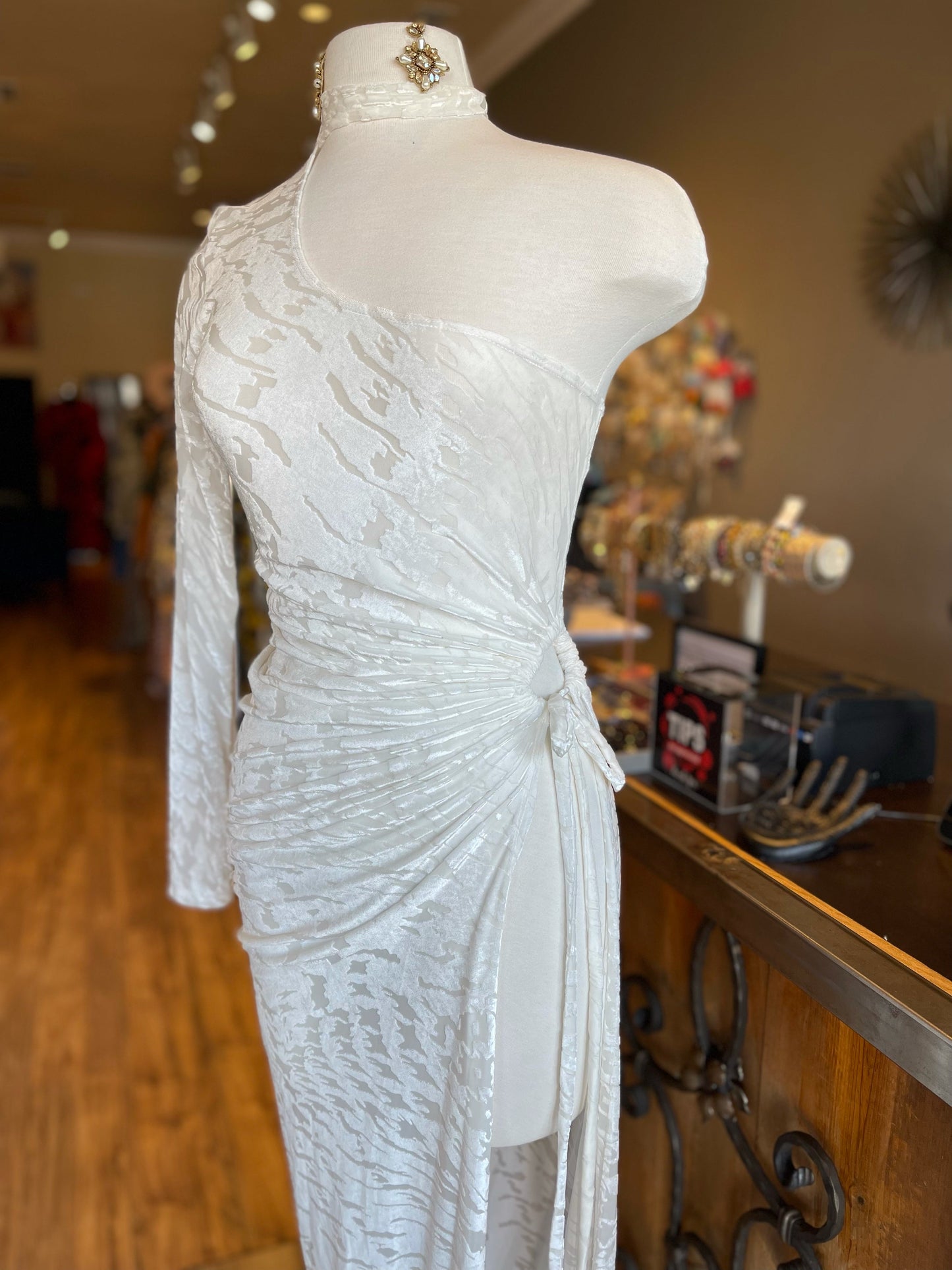One Sleeve Open One Side Dress