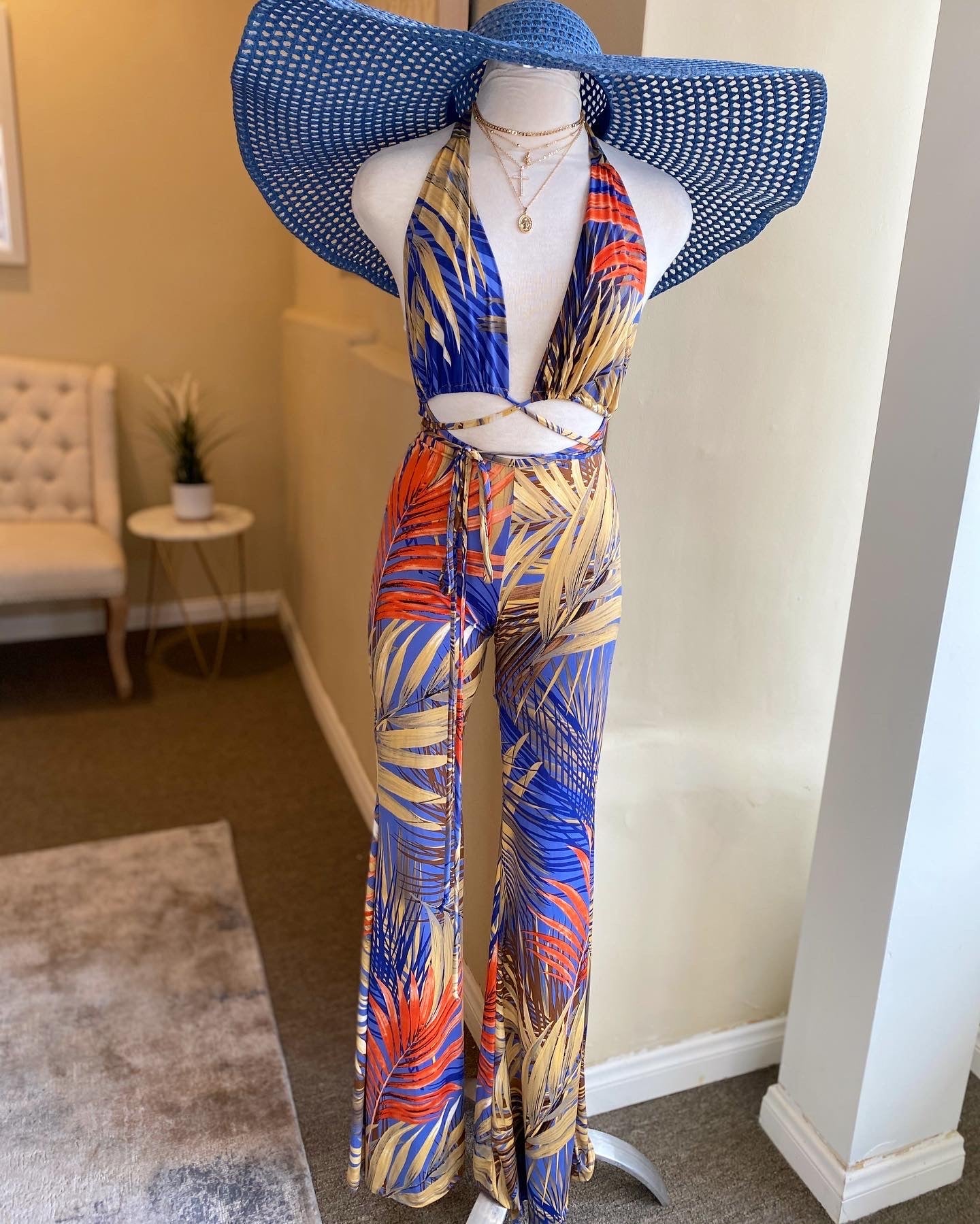 Halter Bikini Bell Bottom Jumpsuit FINAL SALE