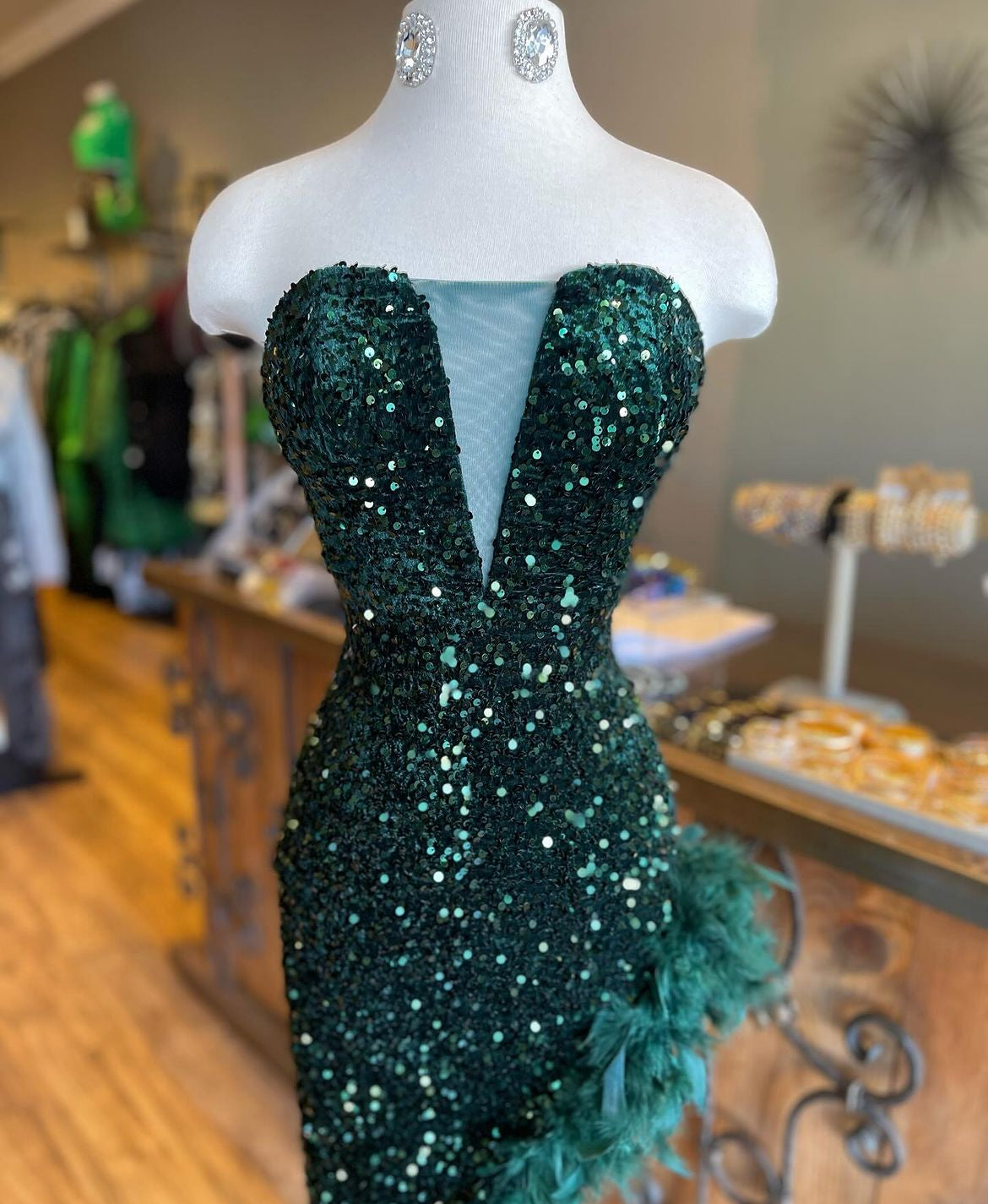 O/S Sparkle Feather Dress