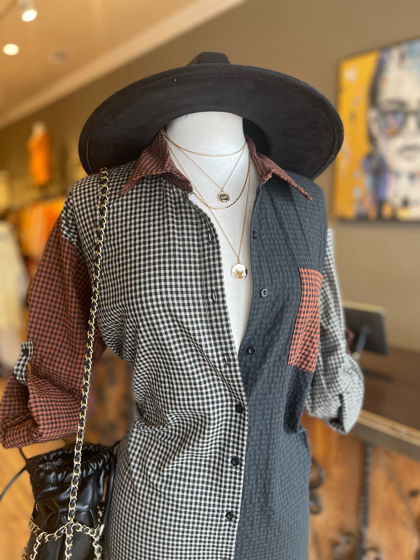 Multi Color Plaid Button Down Shirt