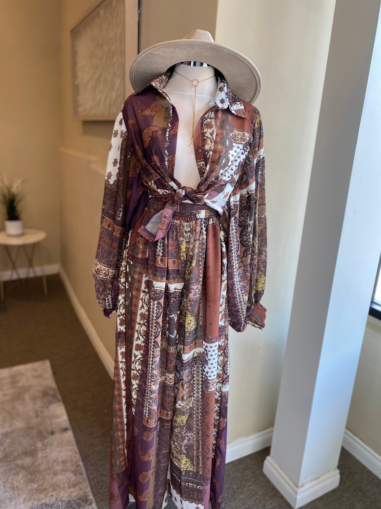 Wide Sleeve Shirt and Wide Leg Set