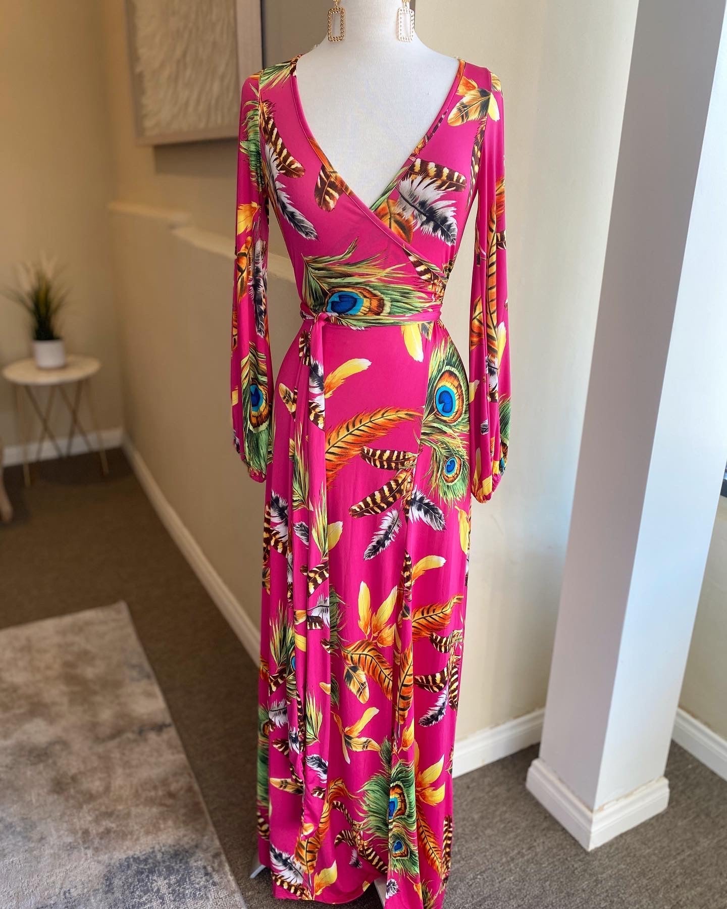 Venechia Belt Slit Long Dress