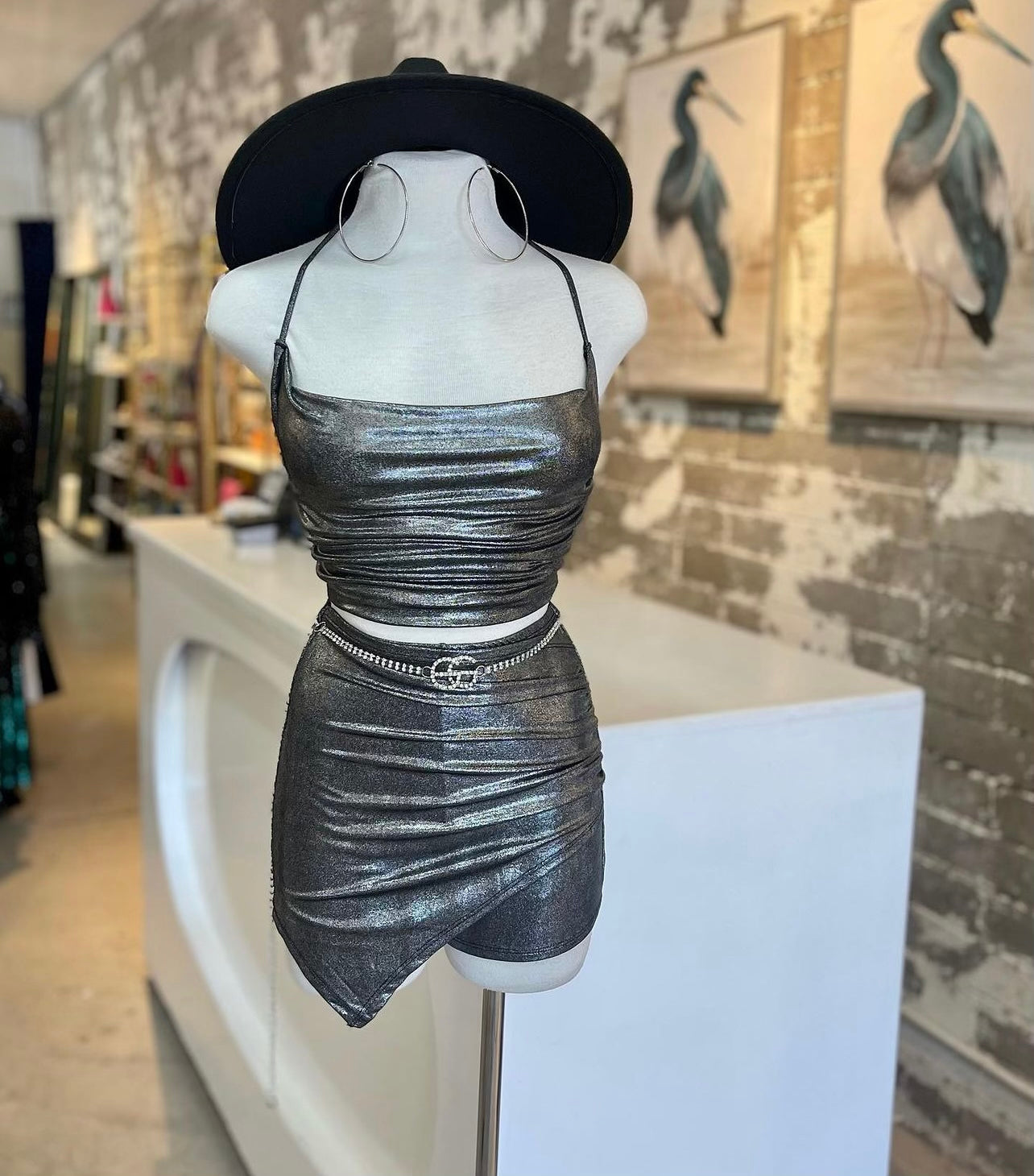 Metallic Skort Set
