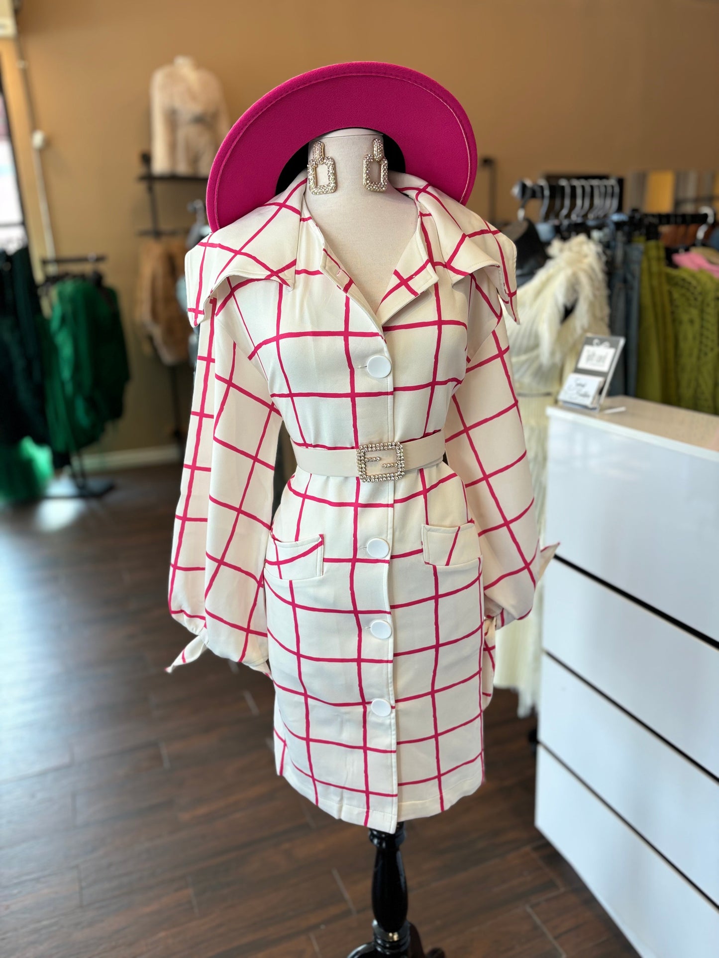 Long Sleeve Pocket Button Dress