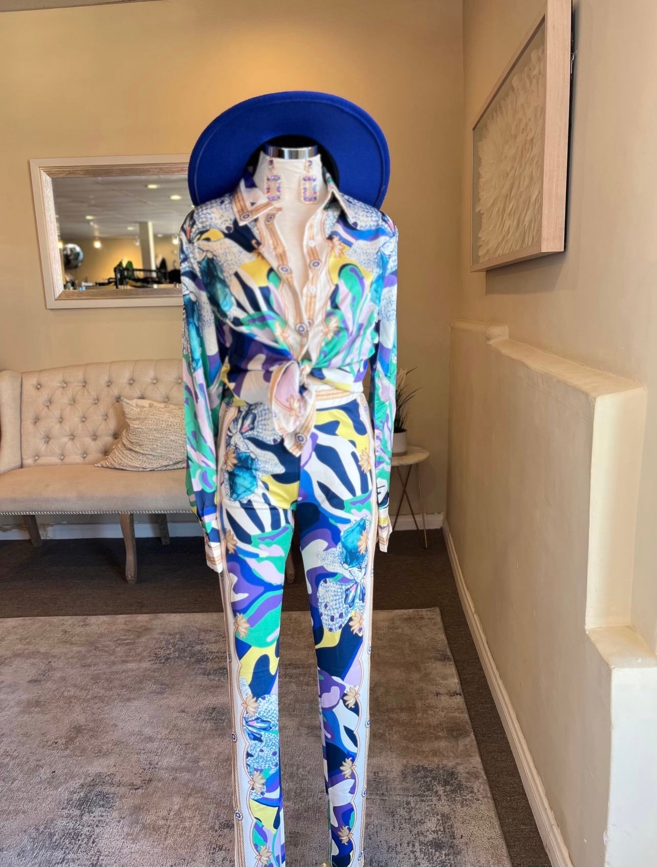Pattern Pants Set