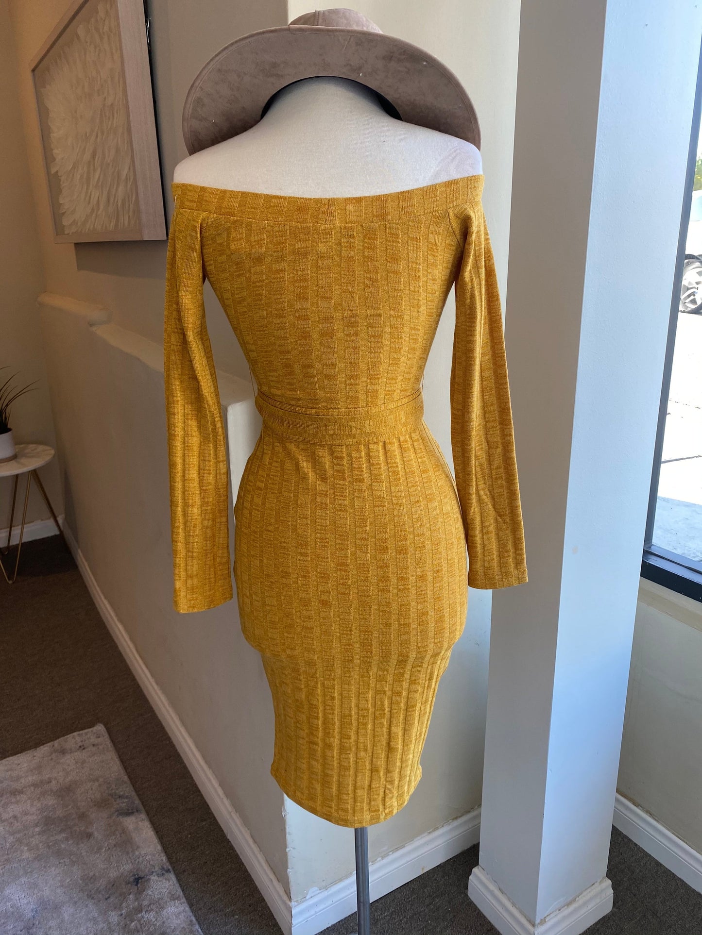 O/S Belted Button Sweater Dress
