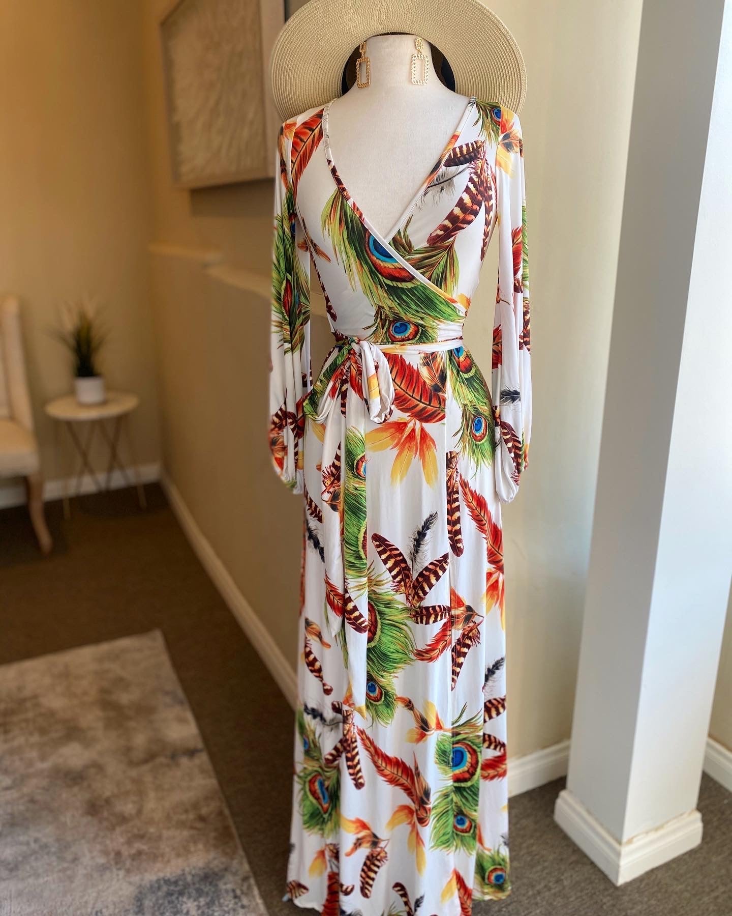 Venechia Belt Slit Long Dress