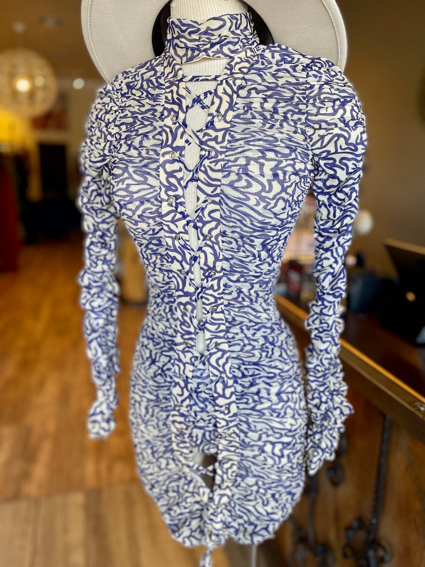 Long Sleeve Lace Scrunge Dress W Panty