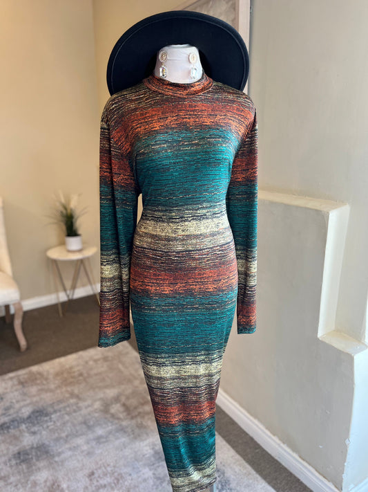Venechia Mock Neck Pencil Dress