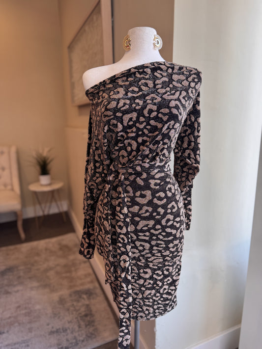 Leopard Shimmer Midi