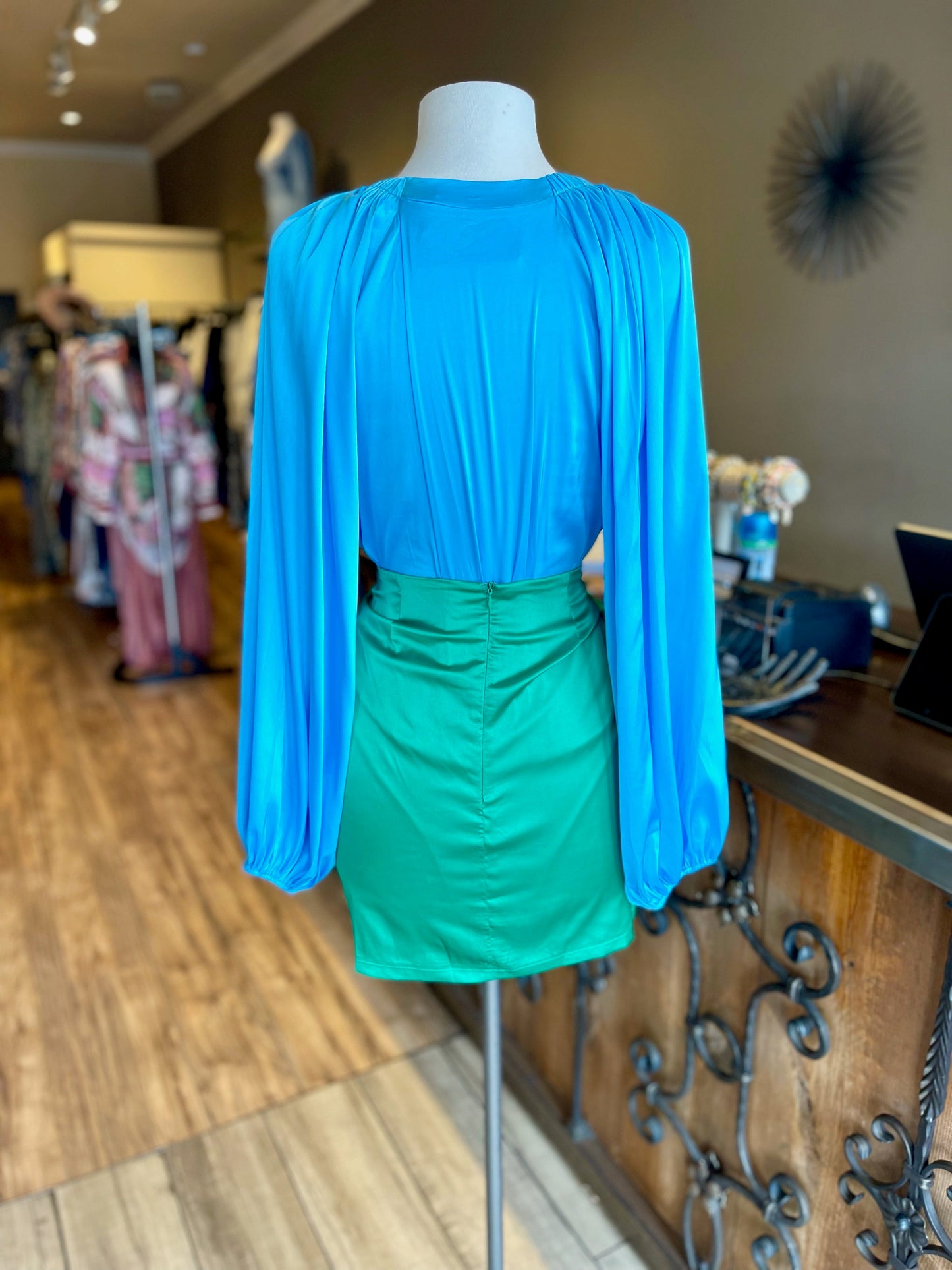 Long Sleeve Bodysuit Skirt Set