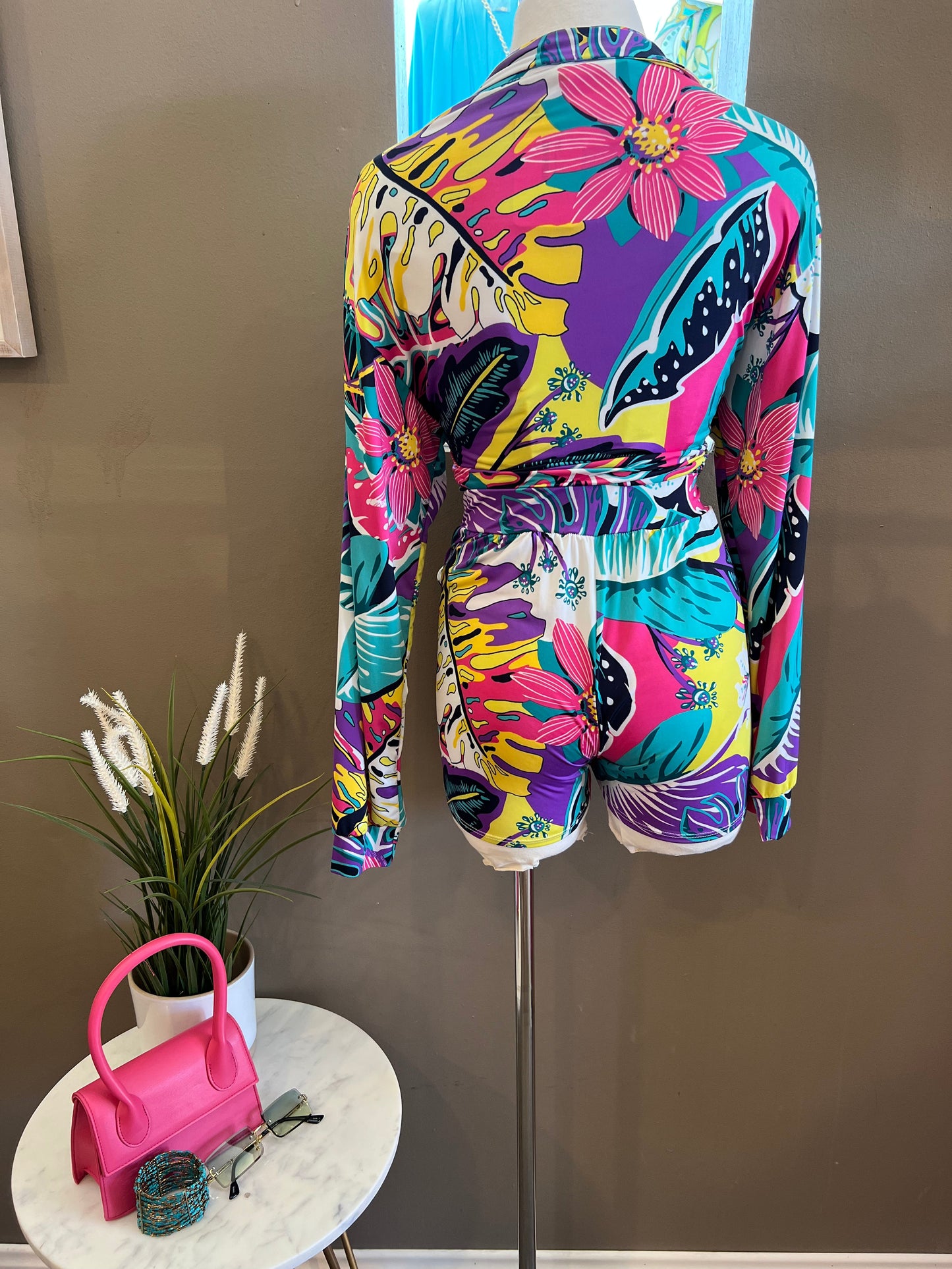 Front Tie Blouse and Shorts