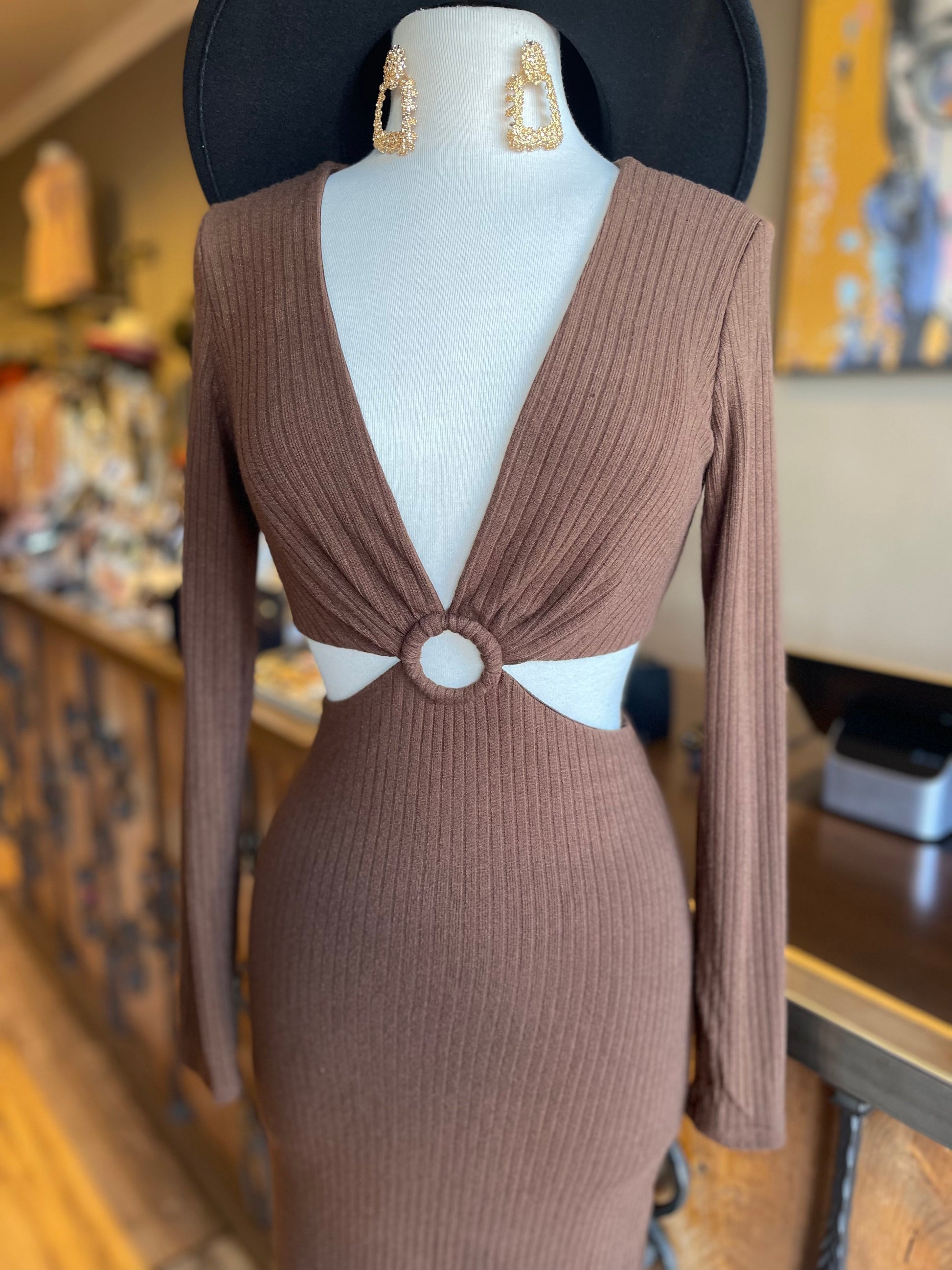 Long Sleeve Keyhole Dress Sabrak Boutique Long Sleeve Keyhole Dress Sabrak Boutique
