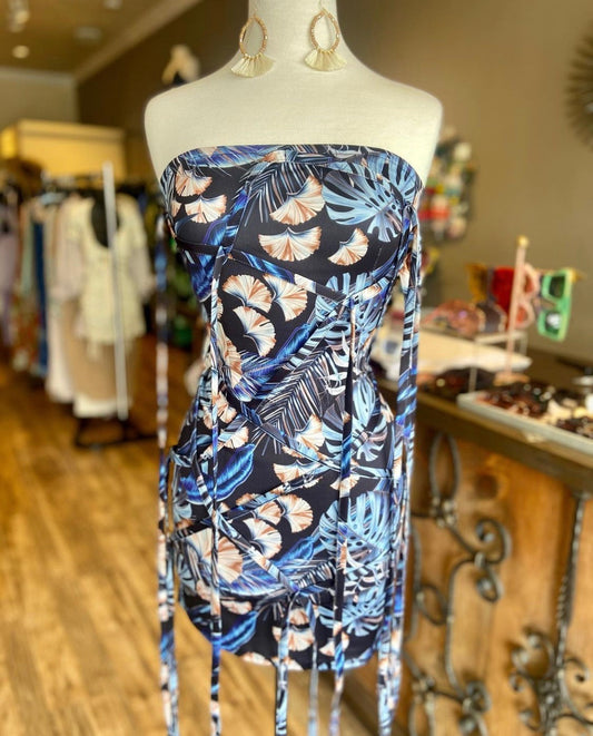 Stringy Floral Tube Dress FINAL SALE