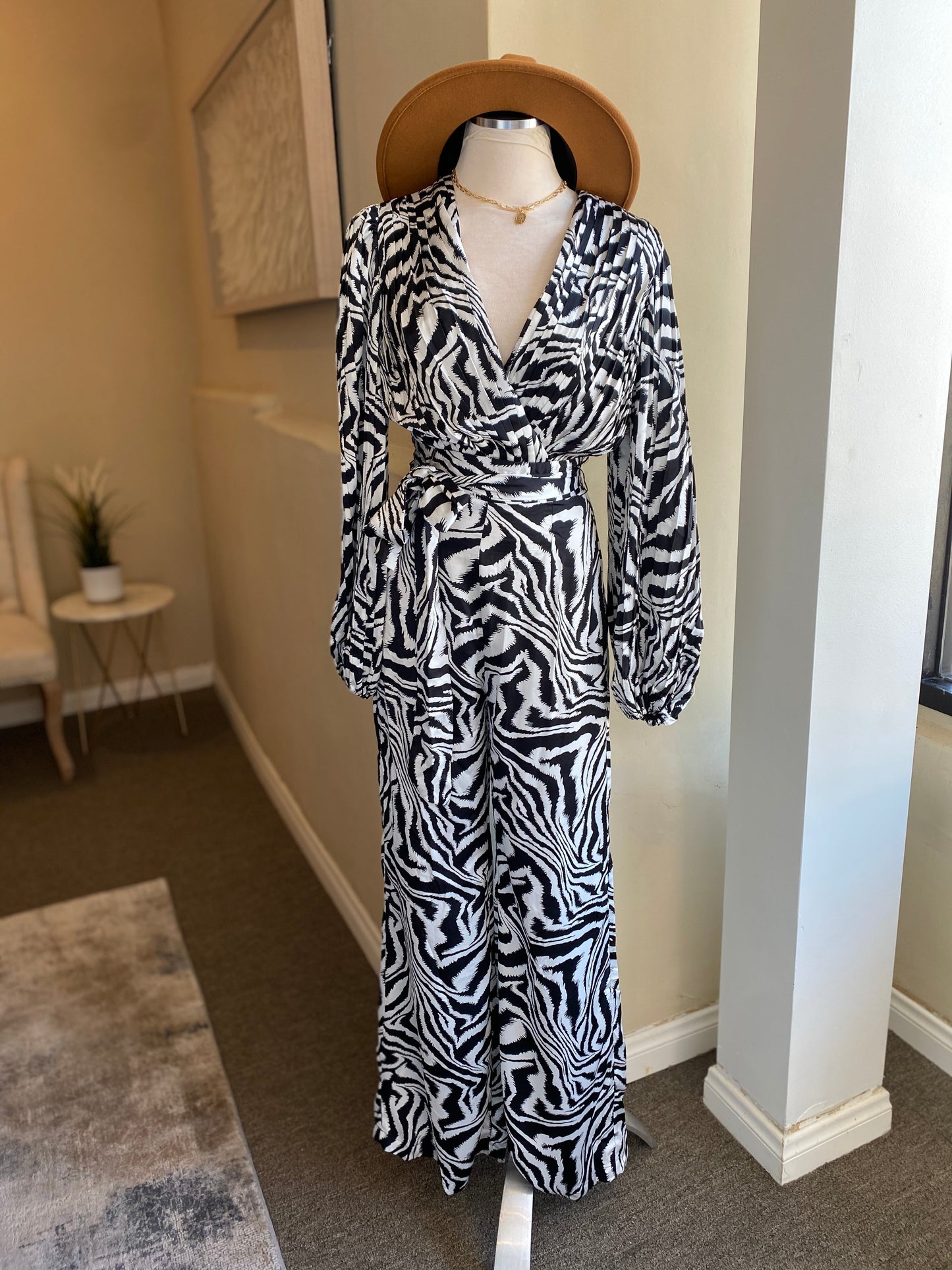 Zebra Printed Jumpsuit