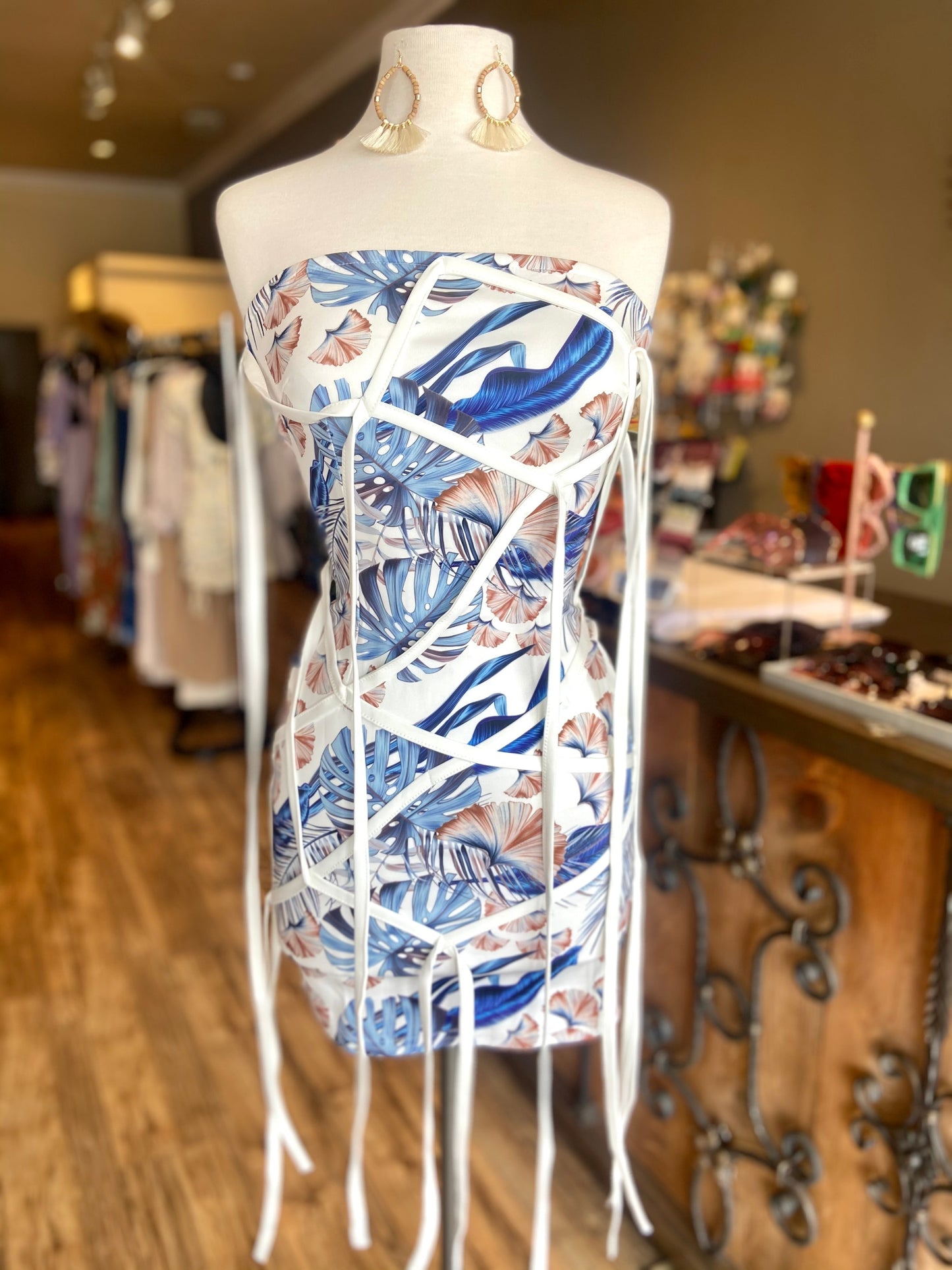 Stringy Floral Tube Dress FINAL SALE