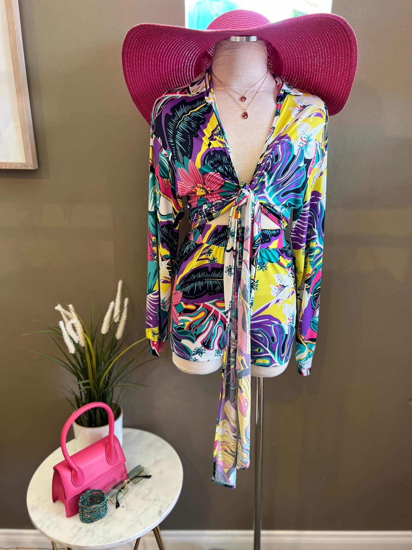 Front Tie Blouse and Shorts